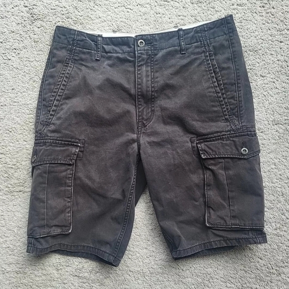 Levi's Cargo Shorts Mens W35 Black Chino White Label Hiking Camping Workwear - Picture 1 of 15